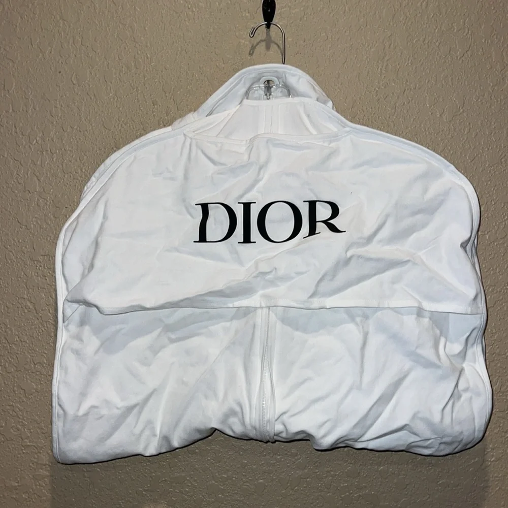 Dior White Cotton Garment Travel Storage Bag 38x23x3